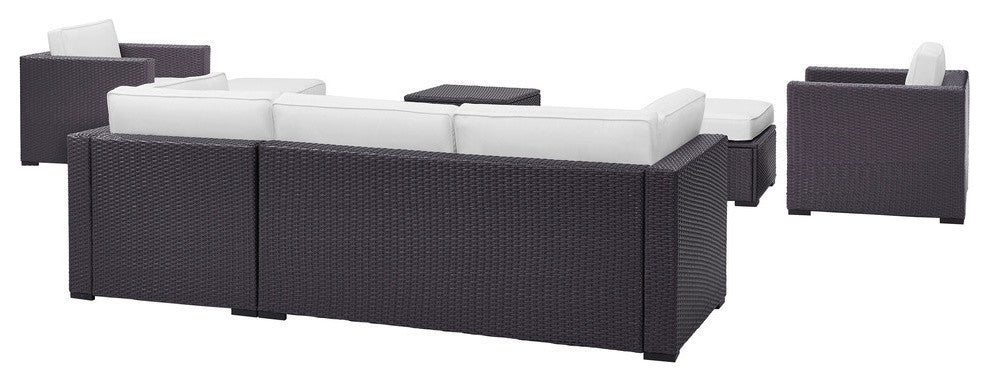 Biscayne 7-Piece Outdoor Wicker Seating Set, White