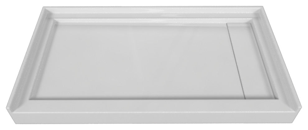 Valley Acrylic Single Threshold Acrylic Linear End Drain  Shower Base 54", White