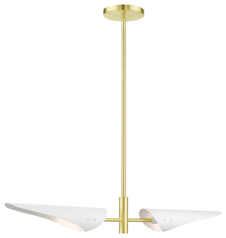Satin Brass Urban, Mid Century Modern, Balanced Linear Chandelier