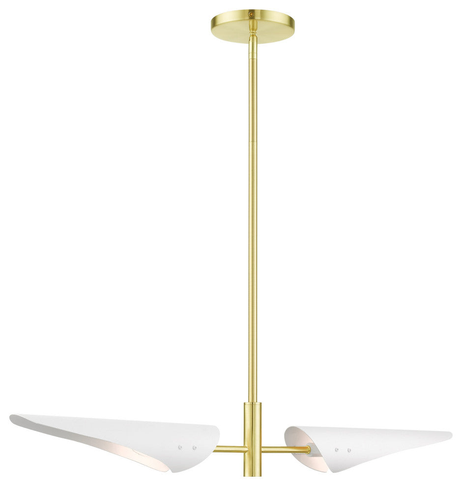 Satin Brass Urban, Mid Century Modern, Balanced Linear Chandelier