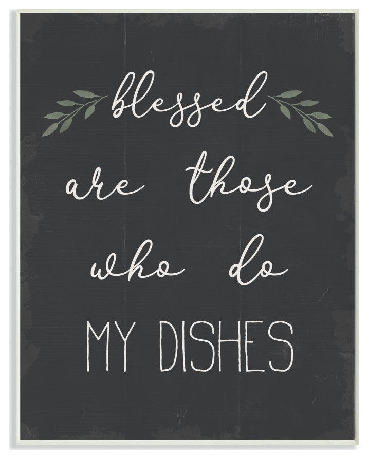 Stupell Industries Blessed Dishes Funny Family Kitchen Word Design, 13 x 19