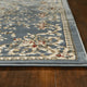 8' X 10' Slate Blue Floral Bordered Indoor Area Rug