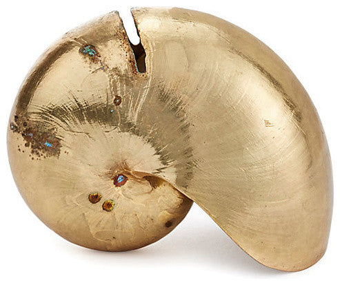 Gold Plated Nautilus Shell Place Card Holder