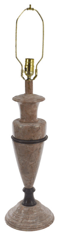 32" Tall Marble Table Lamp "Helene", Pink and Chocolate