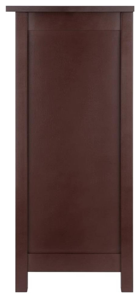 Milan 4-PieceStorage Shelf With 3 Foldable Woven Baskets, Walnut