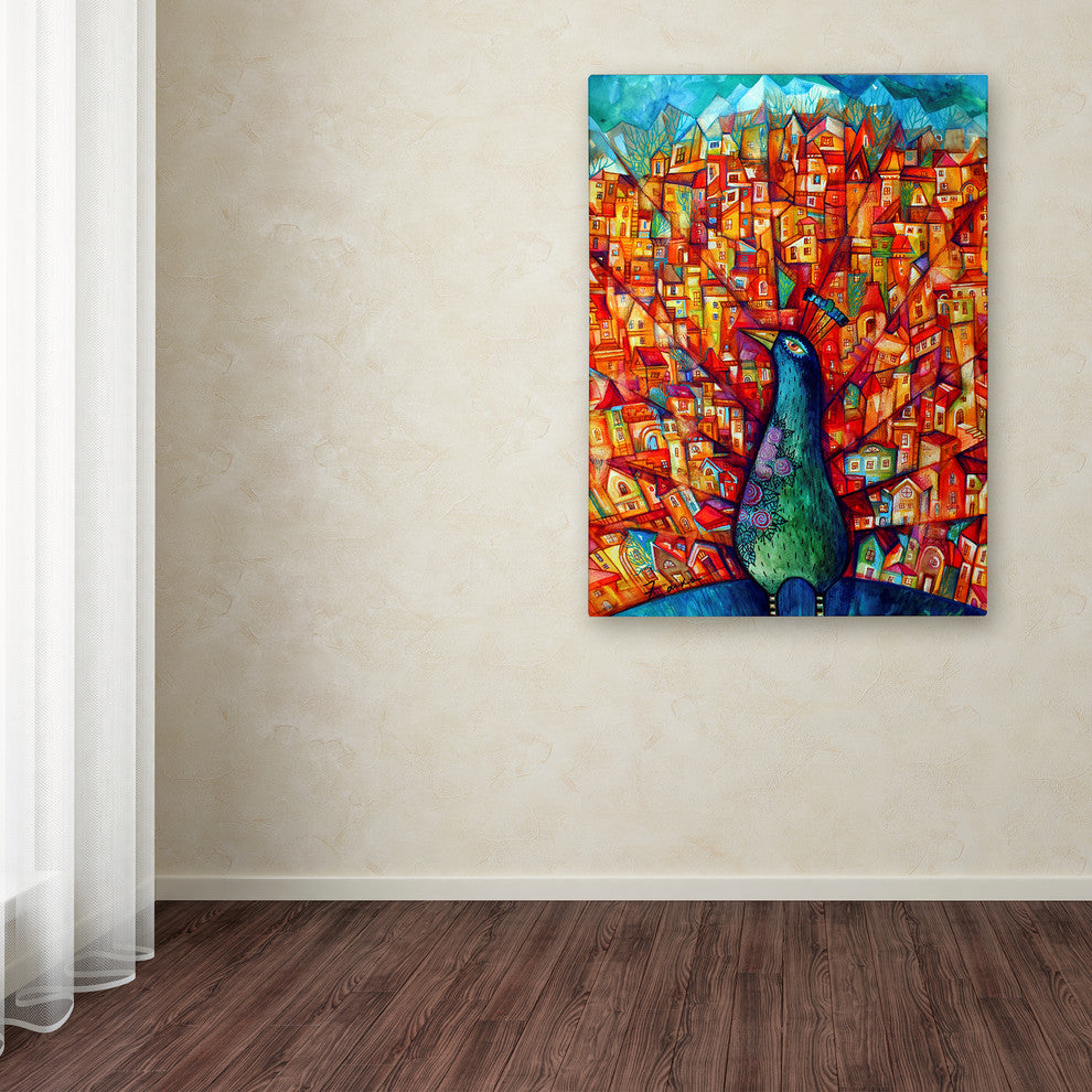 Oxana Ziaka 'Peacock' Canvas Art, 24" x 32"