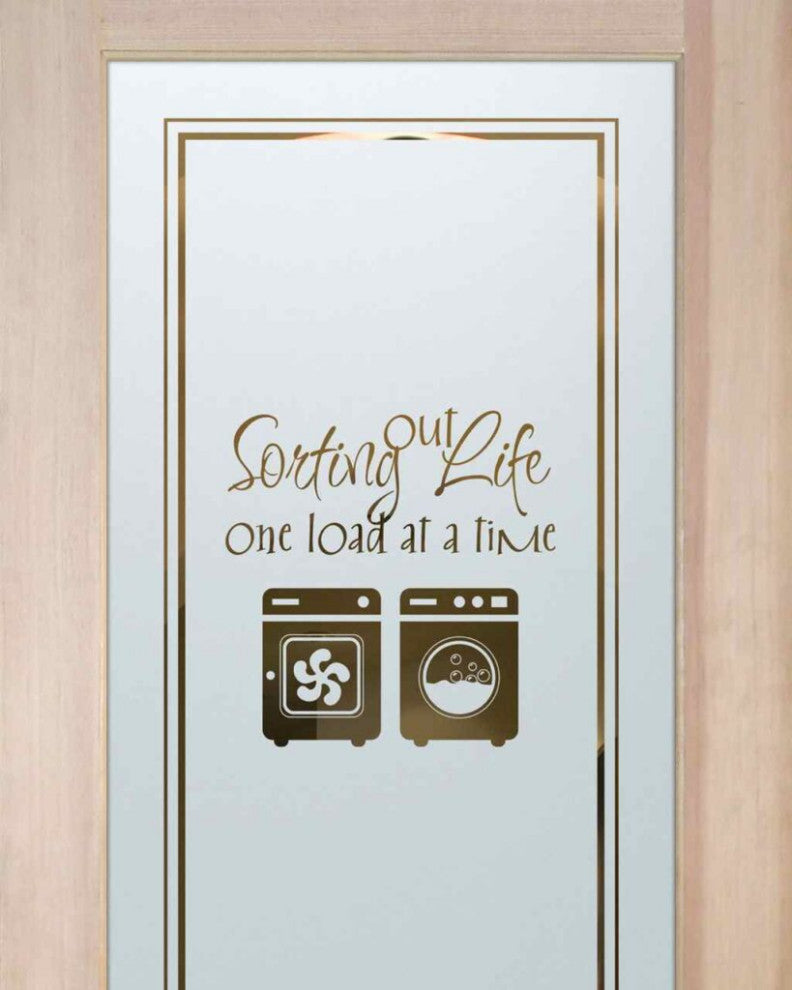 Laundry Door - Sorting Out Life Washer Dryer - Primed - 30" x 80" - Knob on...