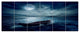 Boat Driftinga Away from the Past, Landscape Canvas Art Print, 70"x28", 6 Panels