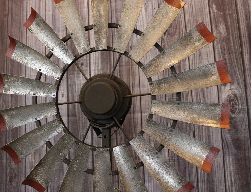 52 Inch Brahman Tinge With Rustic Red Tips Windmill Ceiling Fan | The Patriot
