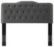 Tufted Headboard, Twin Size, Velvet, Dark Gray, Modern Contemporary