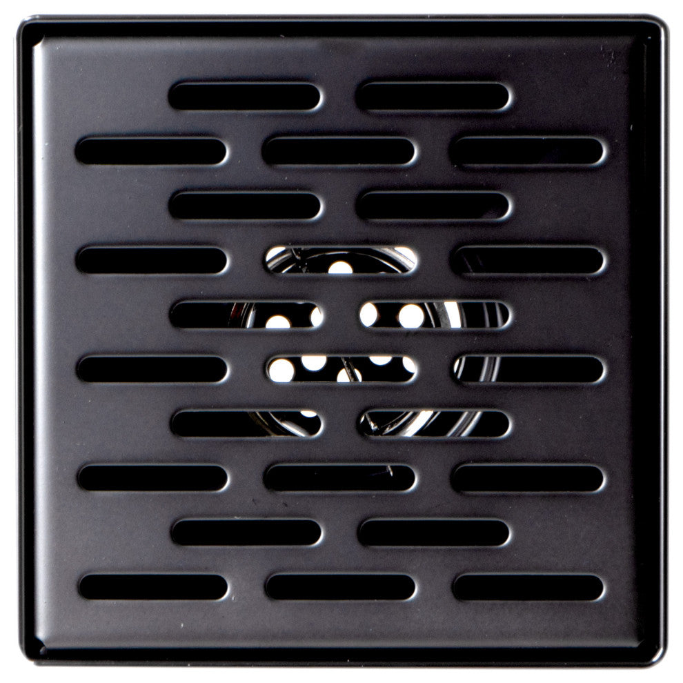 ALFI brand ABSD55C-BM 5"x5" Black Matte Square Stainless Steel Shower Drain