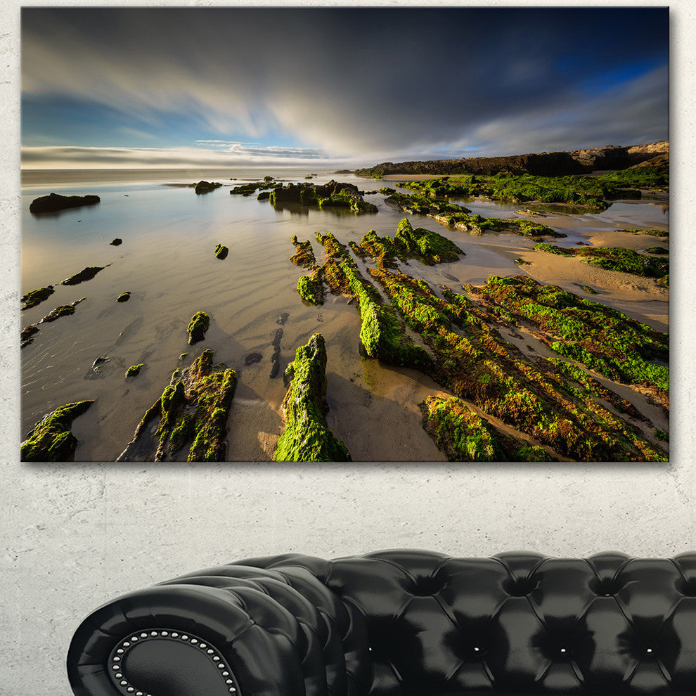 Furnas Virgin Beach Galicia Spain, Seashore Canvas Art Print, 60"x28"