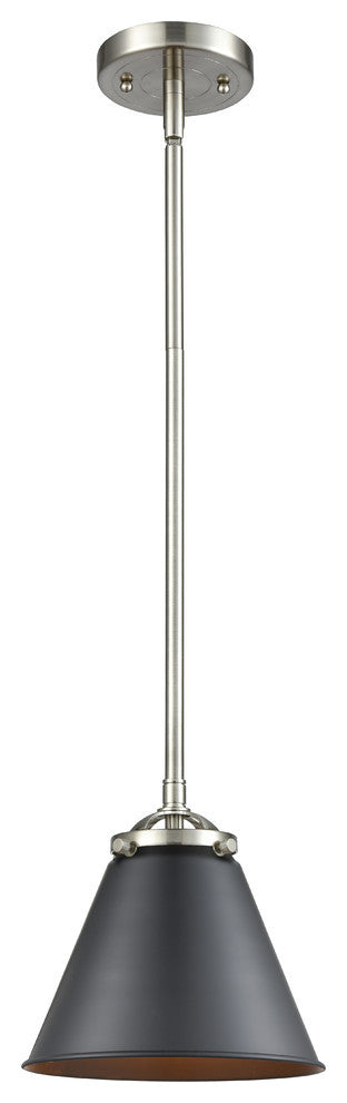 Appalachian 1-Light Mini Pendant, Brushed Satin Nickel, Matte Black