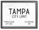 Tampa City Limit, 11"x14", Framed Giclee Texturized Art