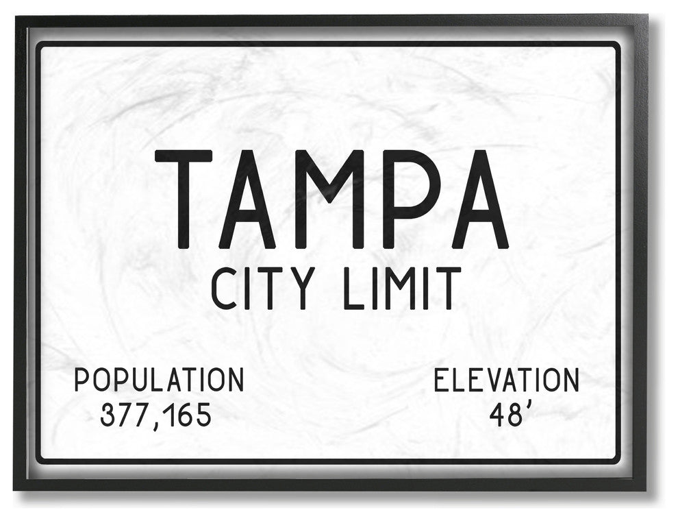 Tampa City Limit, 11"x14", Framed Giclee Texturized Art