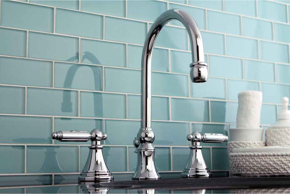 Fauceture Widespread Bathroom Faucet With Brass Pop-Up, Polished Chrome