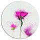 Watercolor Purple Daisy Flowers, Floral Round Metal Wall Art, 23"