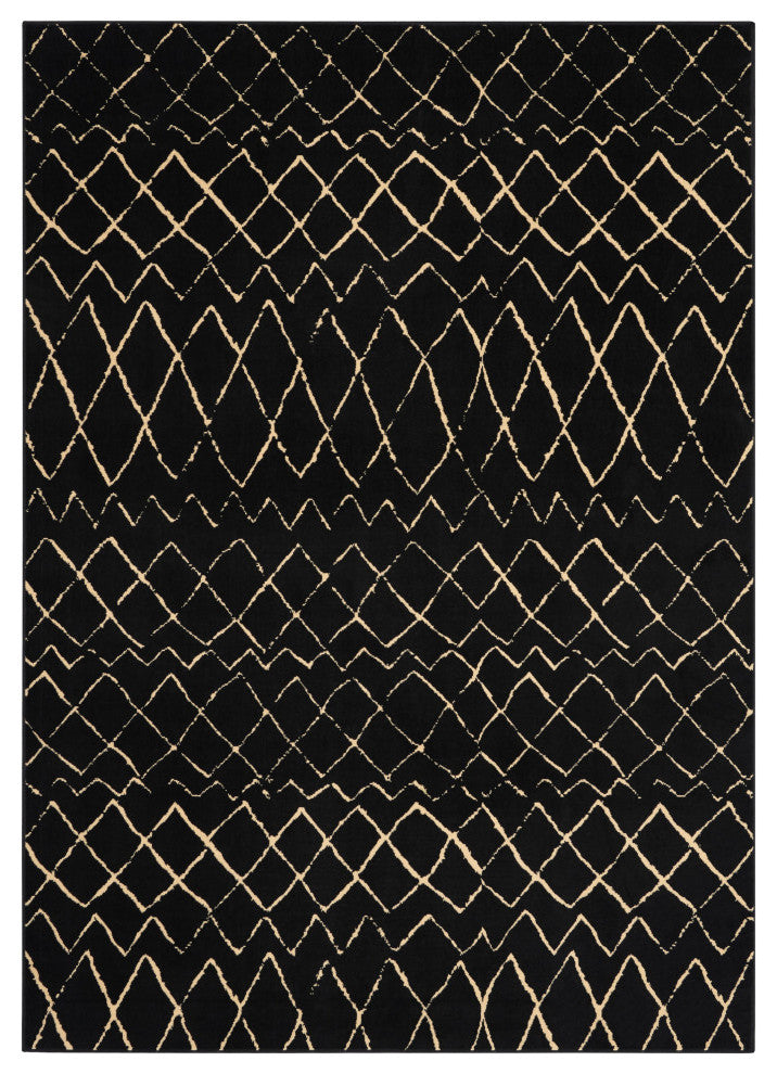 Nourison Grafix 7'' x 10'' Black Bohemian Indoor Area Rug