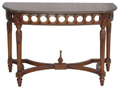 Anderson Teak HT-101 Neoclassical Wooden Demilune Console
