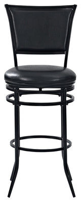 Rachel Swivel Bar Stool, Black With Black Cushion