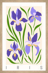 "Wild Iris Flowers" Framed Painting Print, 30x45