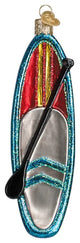 Old World Christmas (#46103) Glass Blown Ornament, Blue Stand Up Paddle Board