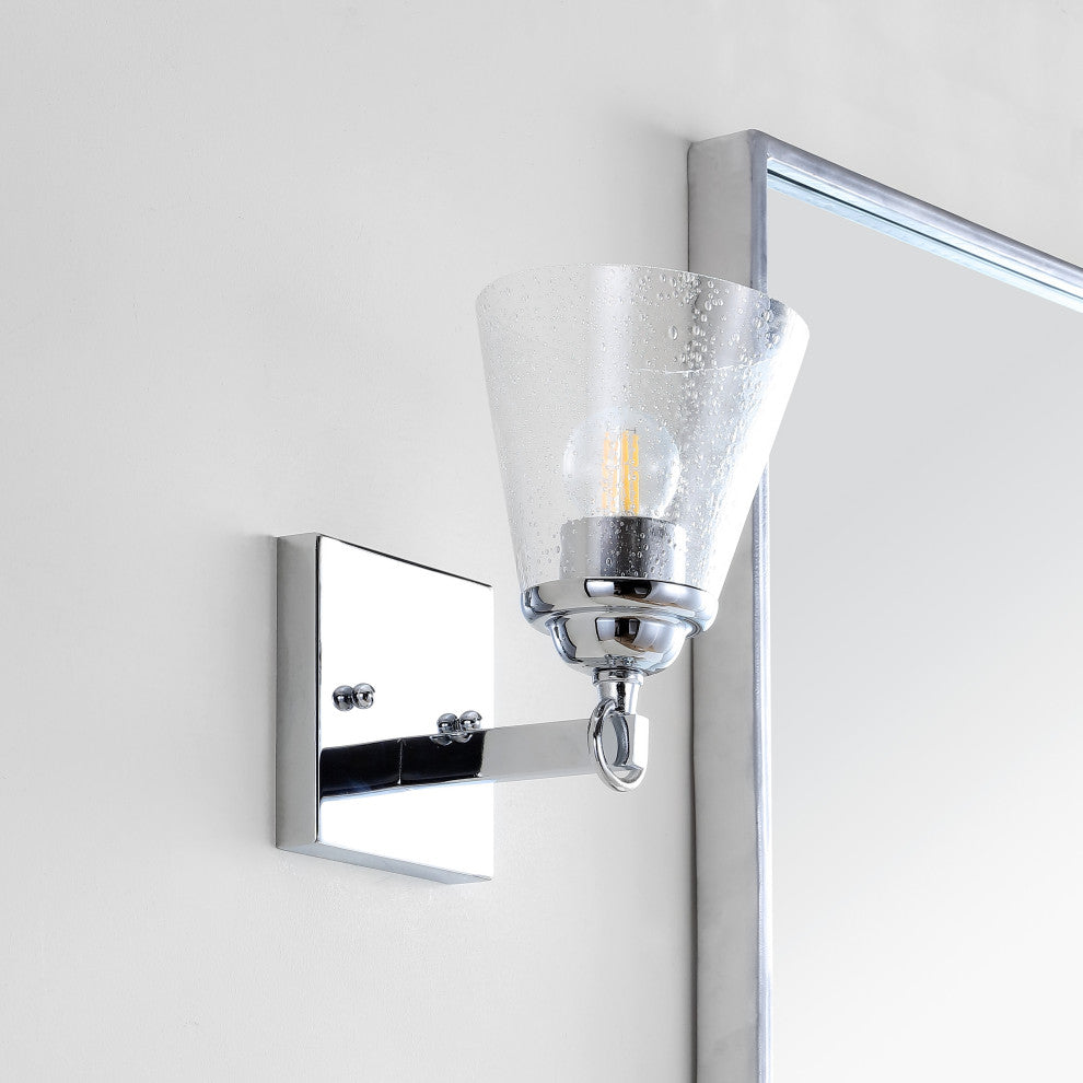 Marion Hurricane Metal, Glass Vanity Light, Chrome, 1-Light