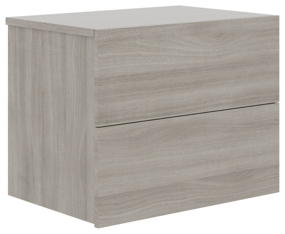 Ayla Nightstand, Light Gray Oak High Gloss