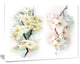 White Flower Bouquet Illustration, Extra Large Floral Wall Art, 20"x12"
