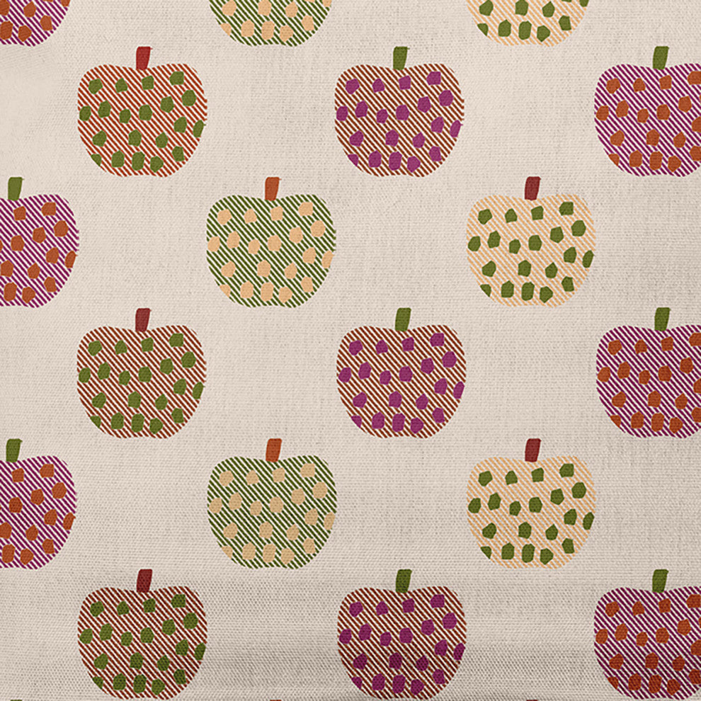 16"x16" Apple Pattern Decorative Throw Pillow, Dusty Rose