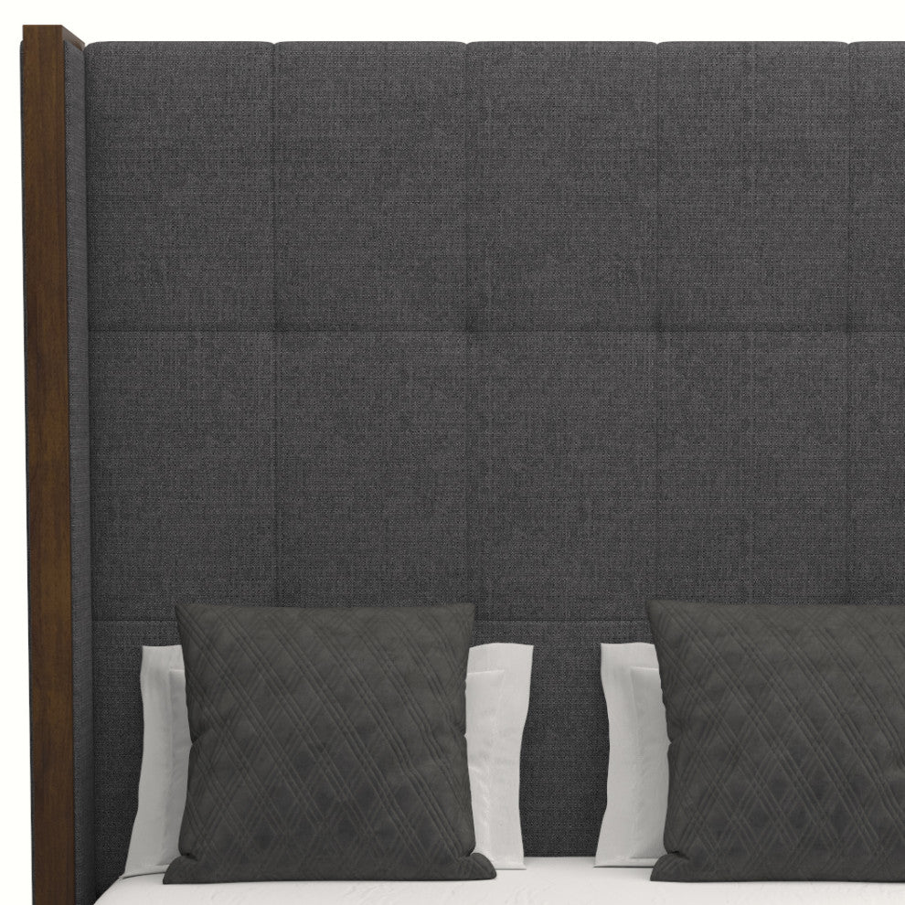 Nativa Interiors Irenne Tufted Bed, Charcoal, Ca King, High 87"