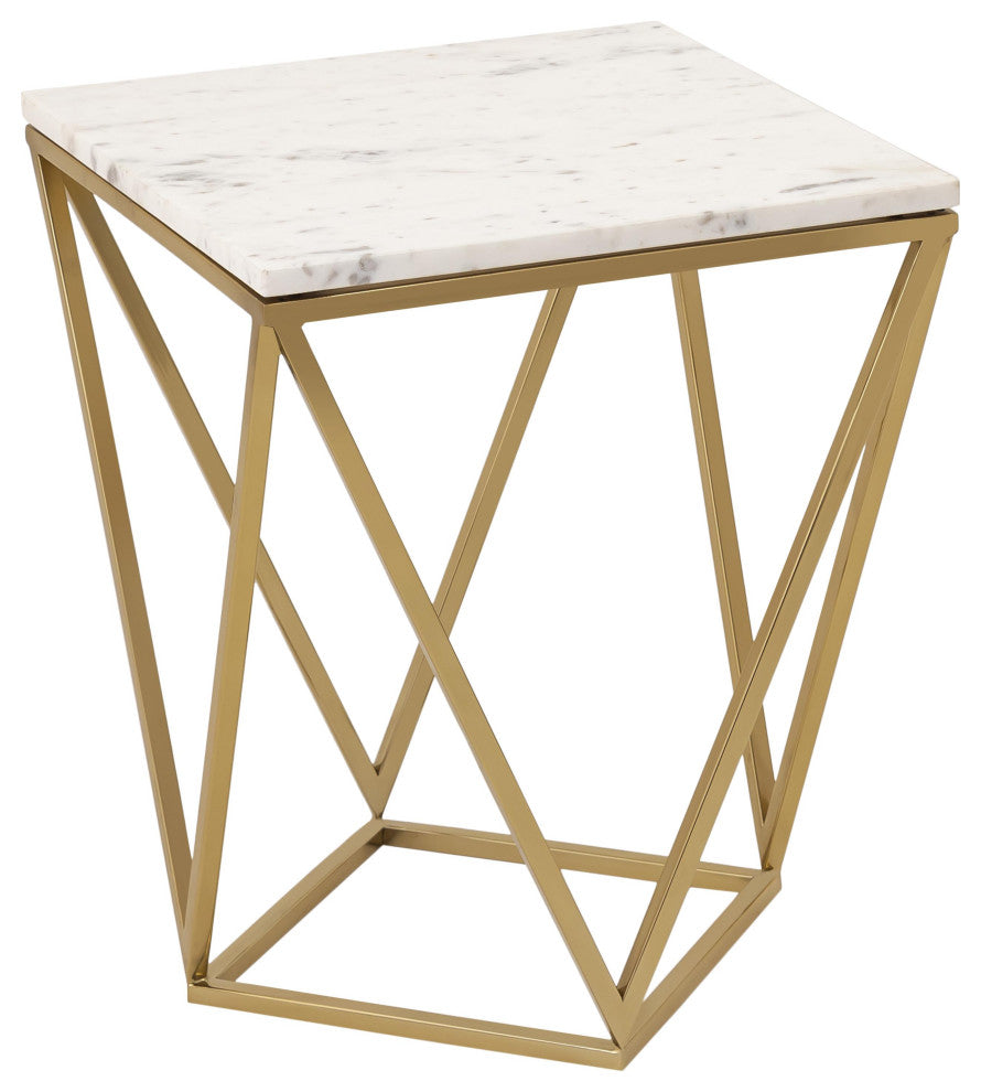 Leopold White Marble Side Table