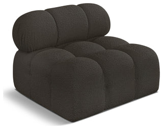 Ames Boucle Fabric Modular Chair, Brown, Armless Chair