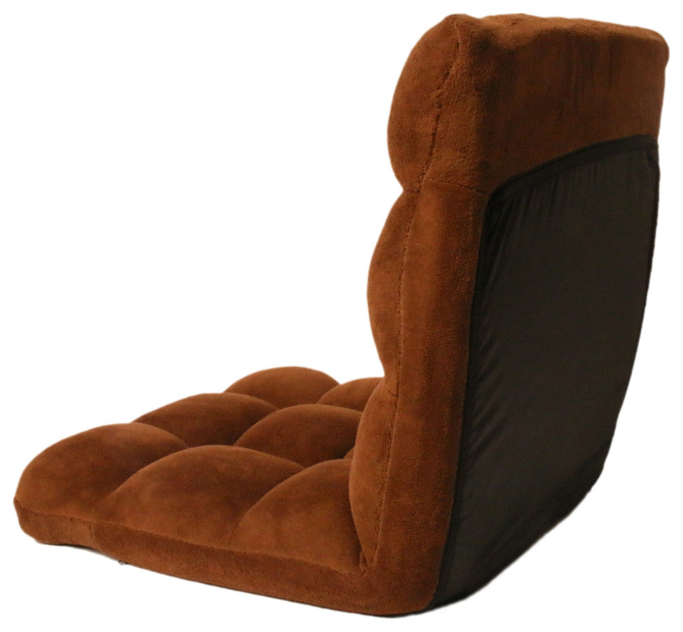 Loungie Supersoft Folding Adjustable Gaming Recliner Chair, Brown