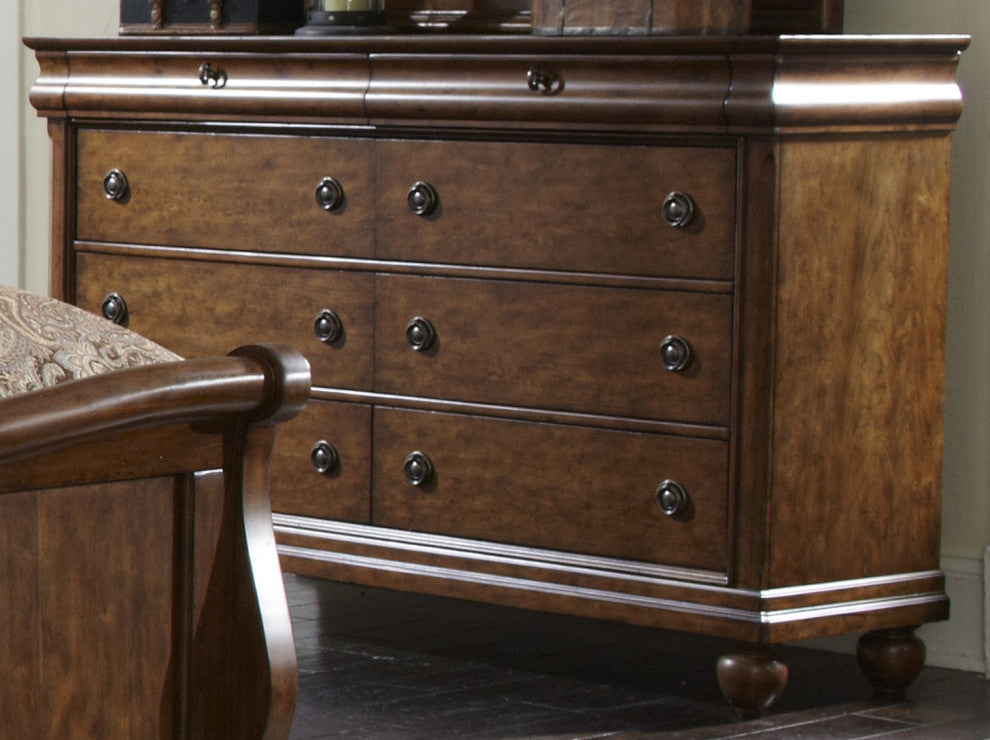 Liberty Furniture Rustic Traditions 8 Drawer Dresser in Rustic Cherry 589-BR31 E