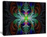 Fabulous Blue Fractal Texture, Oversized Abstract Canvas Art Print, 60x40