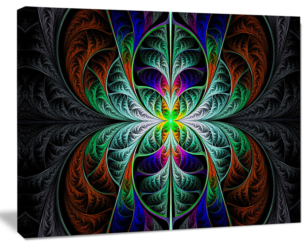 Fabulous Blue Fractal Texture, Oversized Abstract Canvas Art Print, 60x40