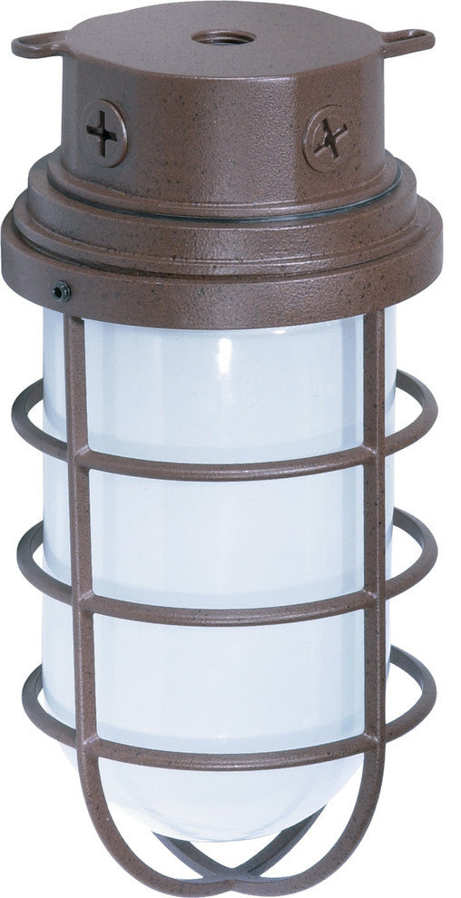 1 Light 10" Industrial Style Surface Mount With Frosted Glass