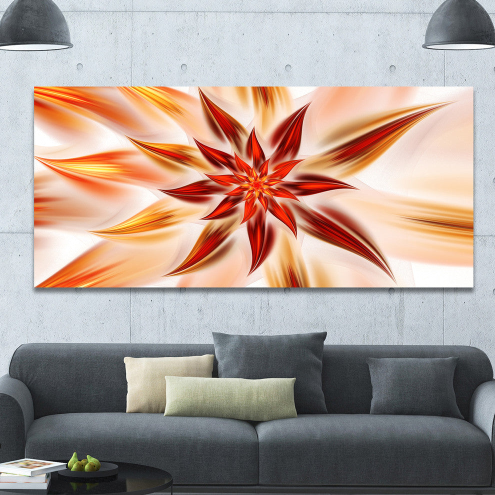Dance of Brown Exotic Flower, Large Floral Canvas Art Print, 60"x28"