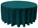 LA Linen Polyester Poplin Tablecloth 132" Round, Dark Teal