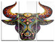 "Ornamental Bull" Metal Wall Art, 3 Panels, 36"x28"