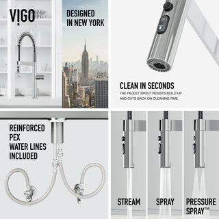 VIGO Edison Pro 20" H Single Handle Pull-Down Sprayer Kitchen Faucet, Chrome