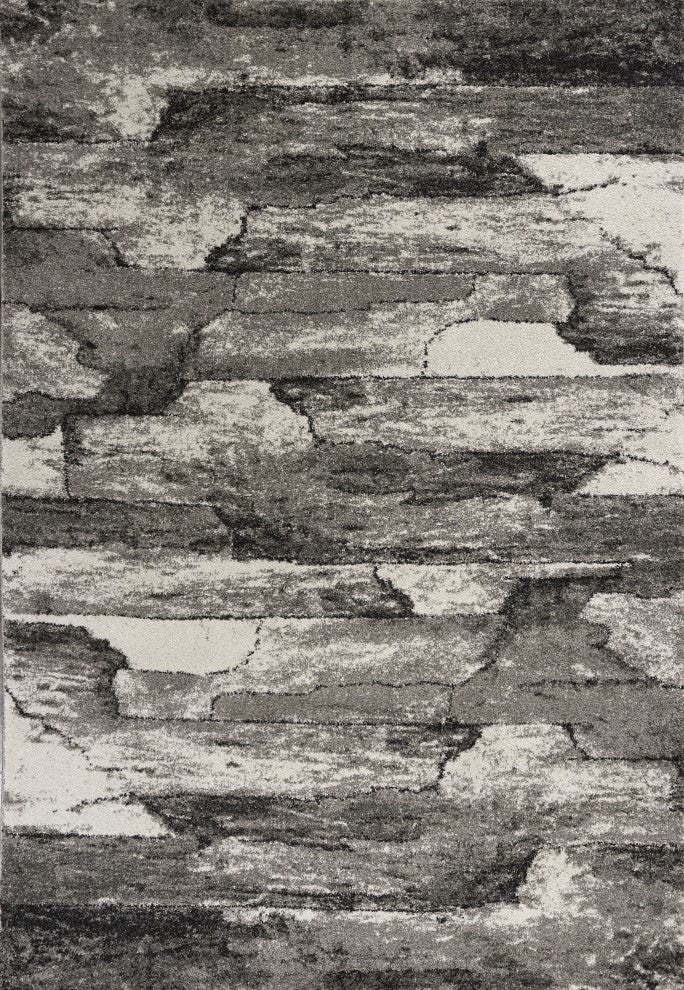 HomeRoots 8'x11' Grey Machine Woven Abstract Indoor Area Rug