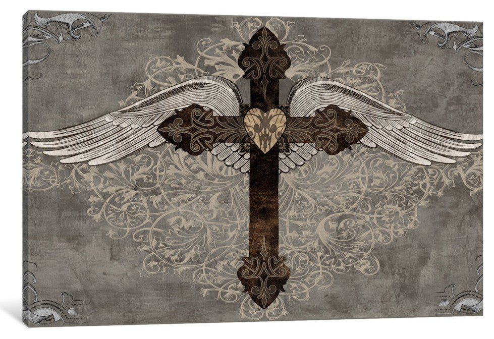 "Cross With Wings" by Brandon Glover, Canvas Print, 18"x12"