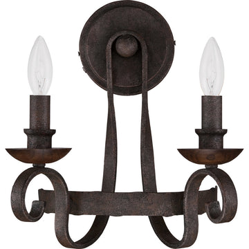 Quoizel NBE8702RK Two Light Wall Sconce Noble Rustic Black