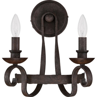 Quoizel NBE8702RK Two Light Wall Sconce Noble Rustic Black