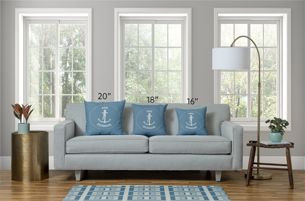 26x26" Graduated Stripe Nautical Decorative Indoor Pillow, Ligonberry Red
