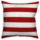 Red and White Stripes 18x18 Throw Pillow