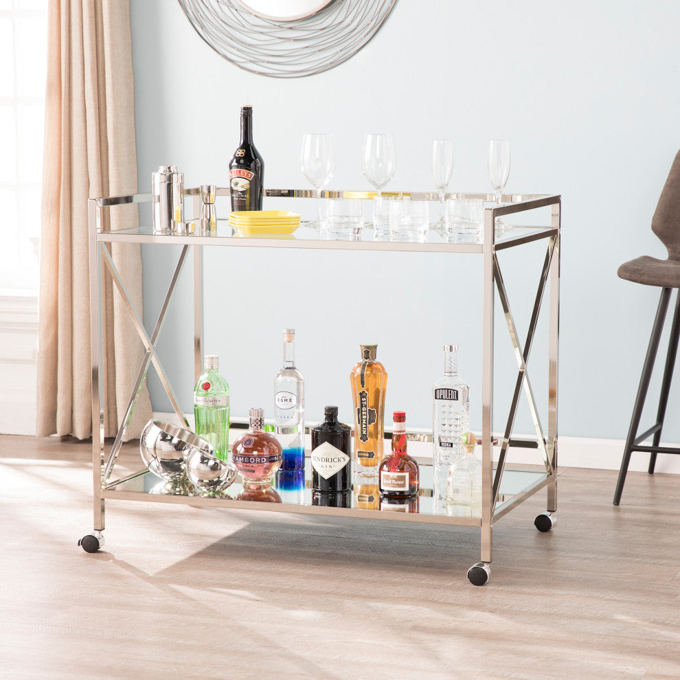 Crean Silver Bar Cart