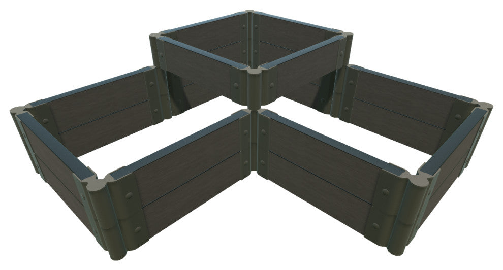 Weathered Wood 'Chateau Marmont' 4'x4' 2-Level Raised Garden Bed, Terraced